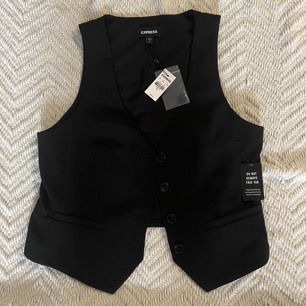 Black Vest/ Express Clothing/ Fitted